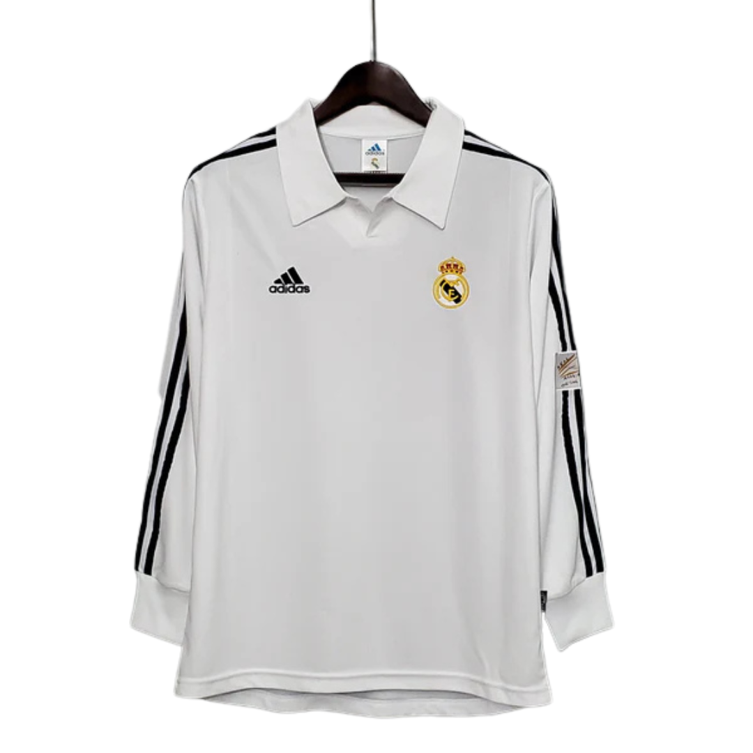 Camisa Manga Longa Real Madrid 2002 Adidas – Branco        <span class="lbx-verified" aria-label="Produto verificado">
            <img src="https://cdn-icons-png.flaticon.com/512/1828/1828640.png" alt="Produto verificado">
        </span>